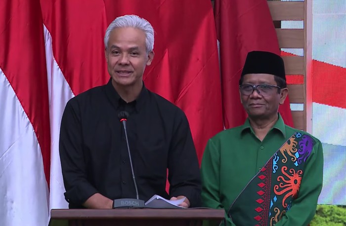 Ganjar Pranowo Menyatakan Mahfud Md sebagai Cawapresnya dalam Pilpres 2024