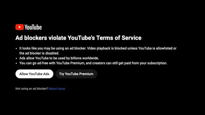 YouTube Menghentikan Pengguna Ad Blocker untuk Menonton Video